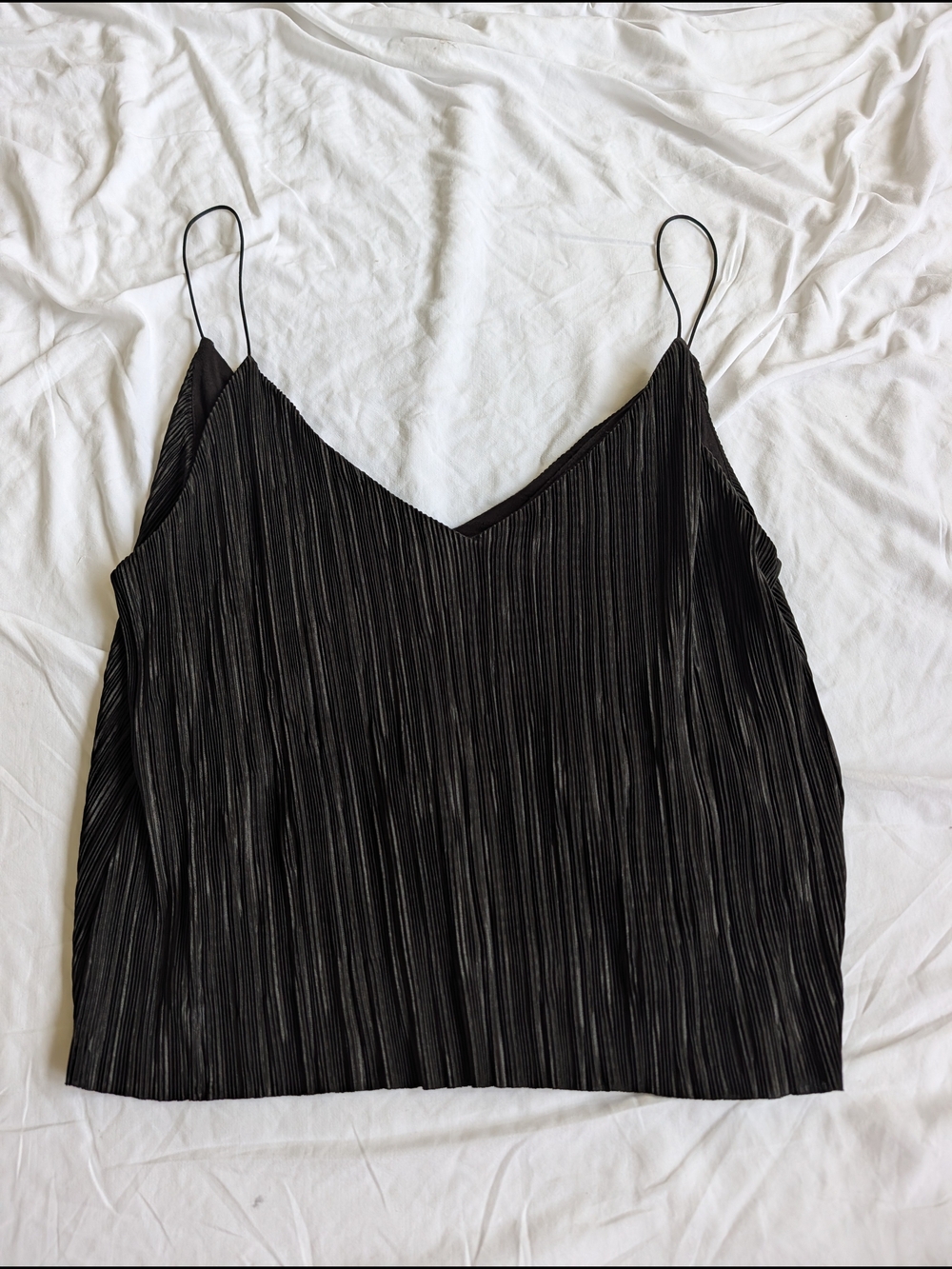 silence + noise Black Pleated V-Neck Camisole Top